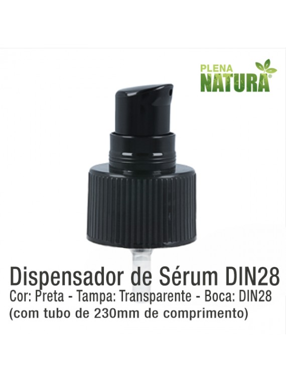 Dispensador de Serum - PRETO - (Boca: DIN28 - tubo até 230mm)
